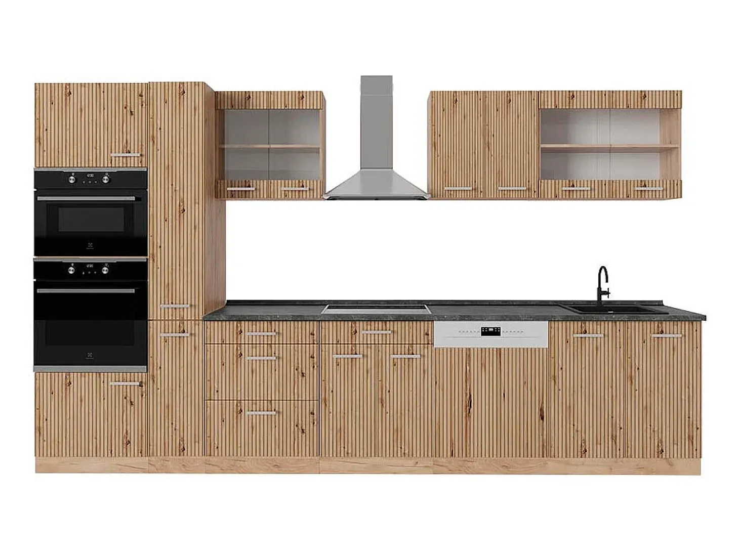 Mueble de cocina roble artesanal/roble dorado 350x60x81.6 r-line