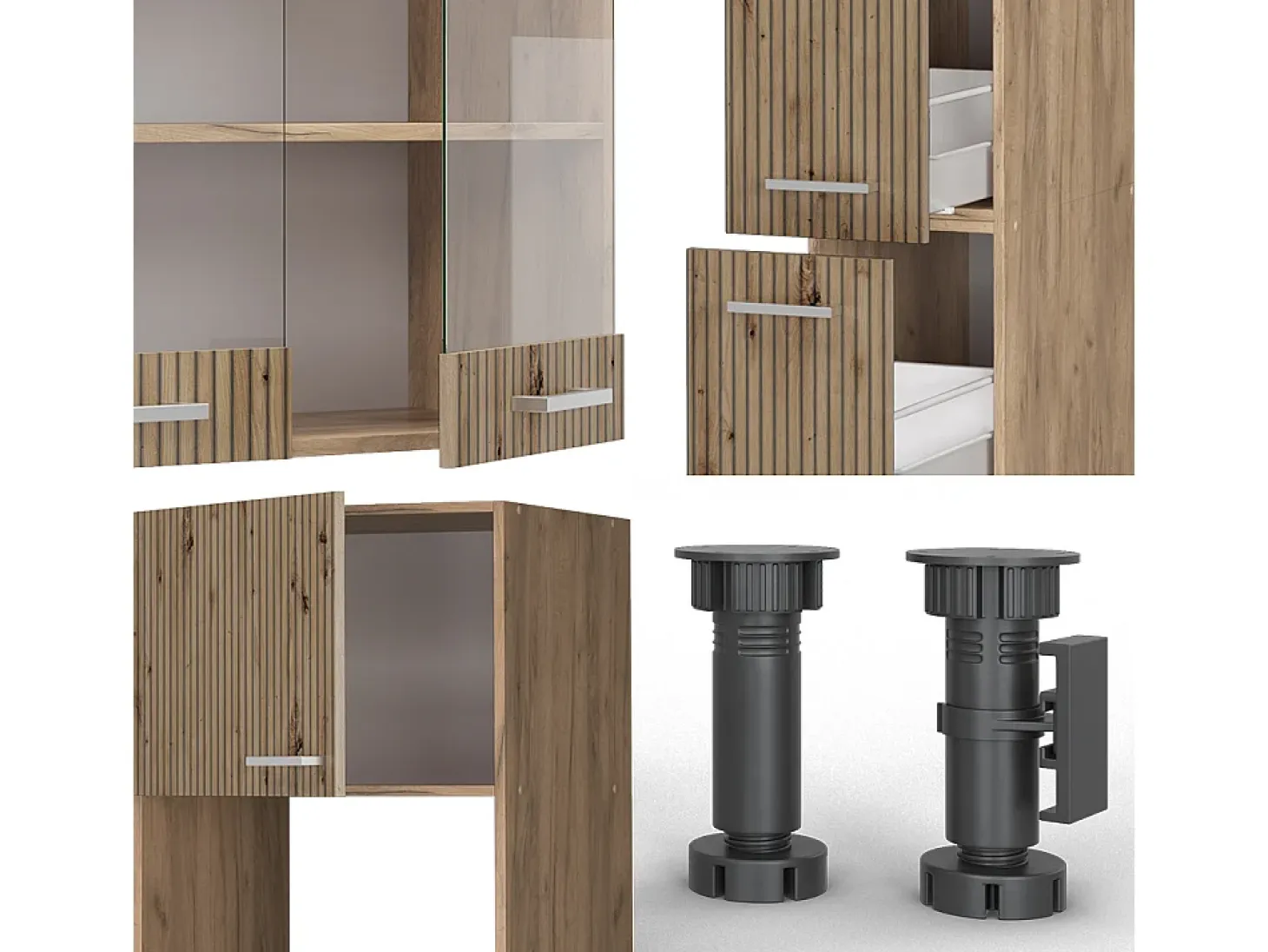 Mueble de cocina roble artesanal/roble dorado 350x60x81.6 r-line