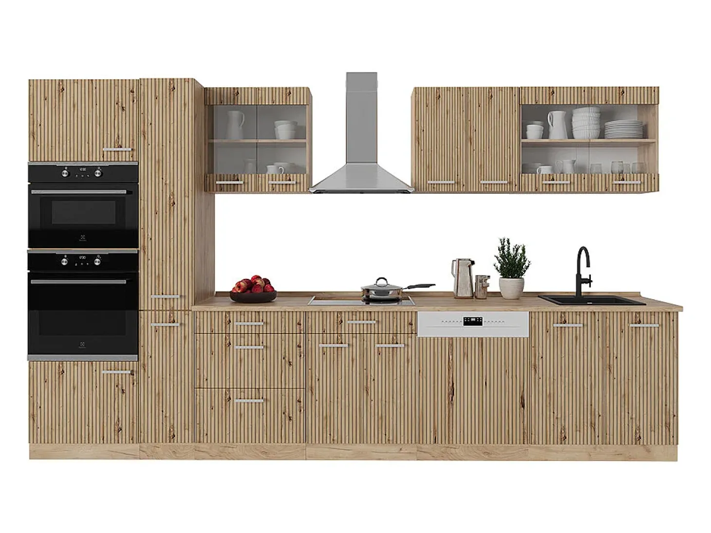 Mueble de cocina roble artesanal/roble dorado 350x60x81.6 r-line