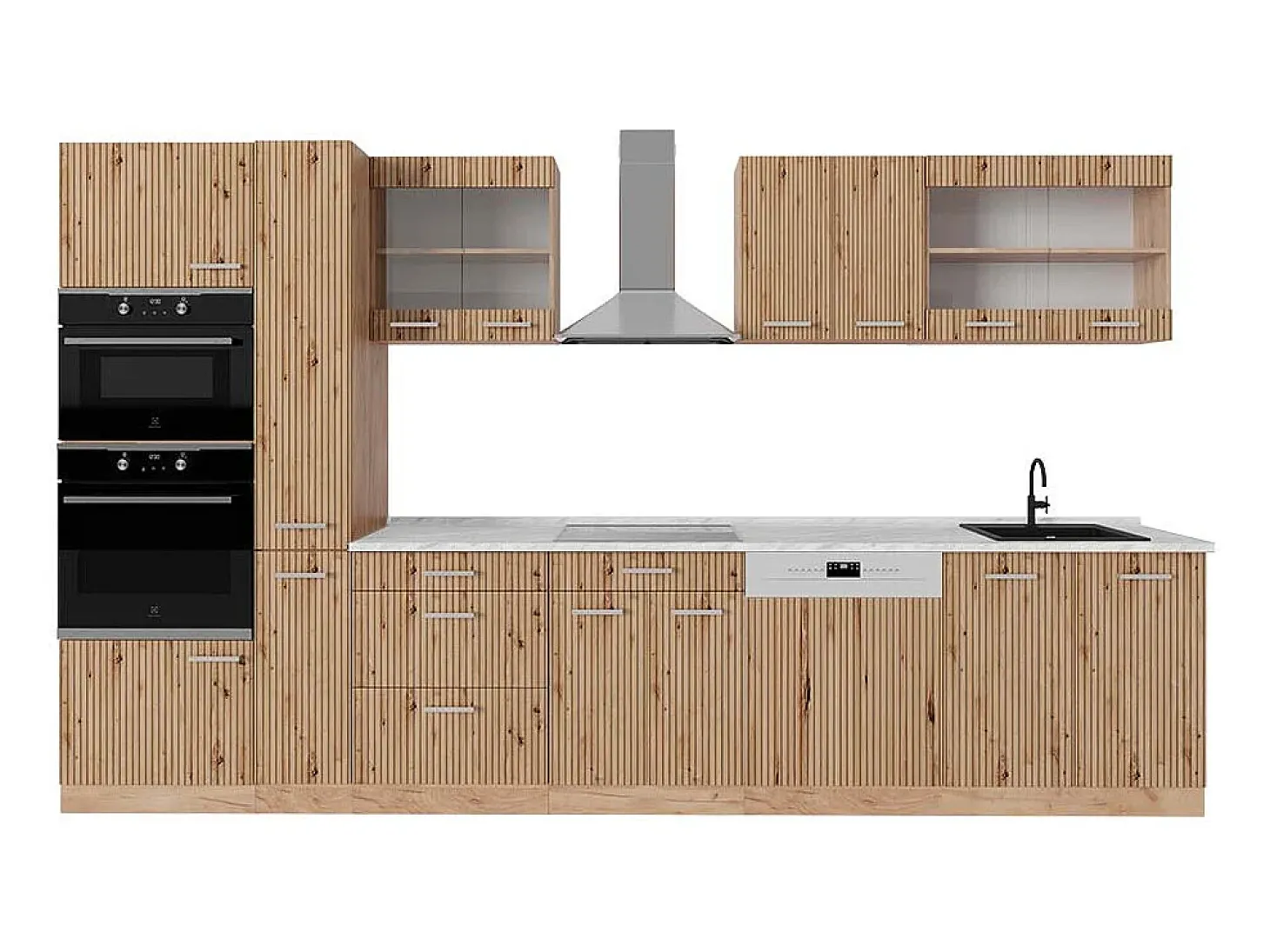 Mueble de cocina roble artesanal/roble dorado 350x60x81.6 r-line