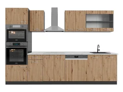 Mueble de cocina roble artesanal/antracita 300x60x81.6 r-line