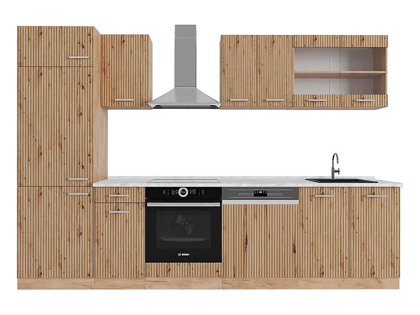 Mueble de cocina roble artesanal/roble dorado 300x60x81.6 r-line