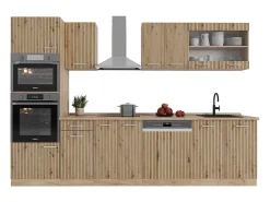 Mueble de cocina roble artesanal/roble dorado 300x60x81.6 r-line