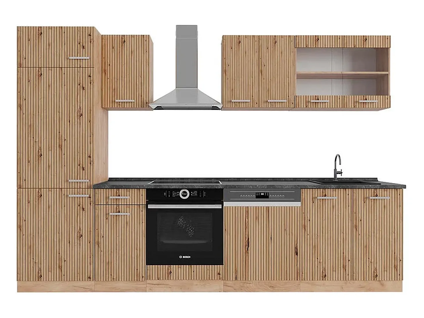 Mueble de cocina roble artesanal/roble dorado 300x60x81.6 r-line