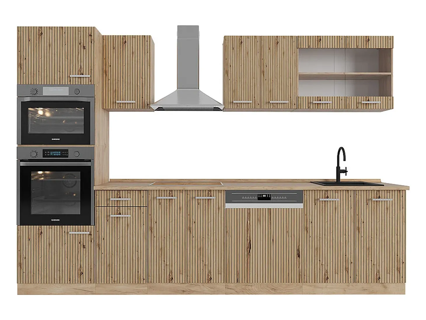 Mueble de cocina roble artesanal/roble dorado 300x60x81.6 r-line