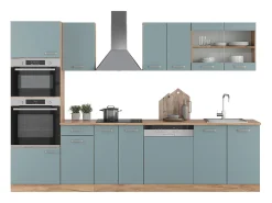 Mueble de cocina roble azul-gris-dorado 300x46x81.6 r-line