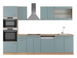 Mueble de cocina roble azul-gris-dorado 300x46x81.6 r-line