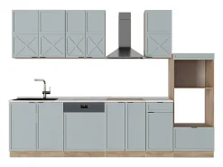 Mueble de cocina roble azul claro/gris dorado 300x60x81.6 fame-line