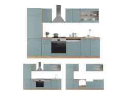 Mueble de cocina roble azul-gris-dorado 300x46x81.6 r-line