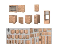 Mueble de cocina roble dorado 300x46x81.6 fame-line