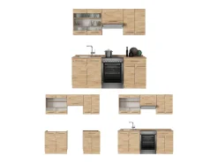 Mueble de cocina roble dorado 200x60x81.6 fame-line