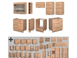 Mueble de cocina roble dorado 235x60x81.6 fame-line