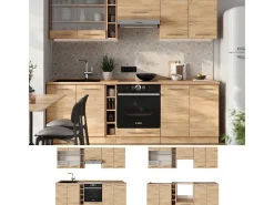 Mueble de cocina roble dorado 235x60x81.6 fame-line