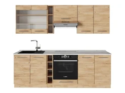 Mueble de cocina roble dorado 235x60x81.6 fame-line