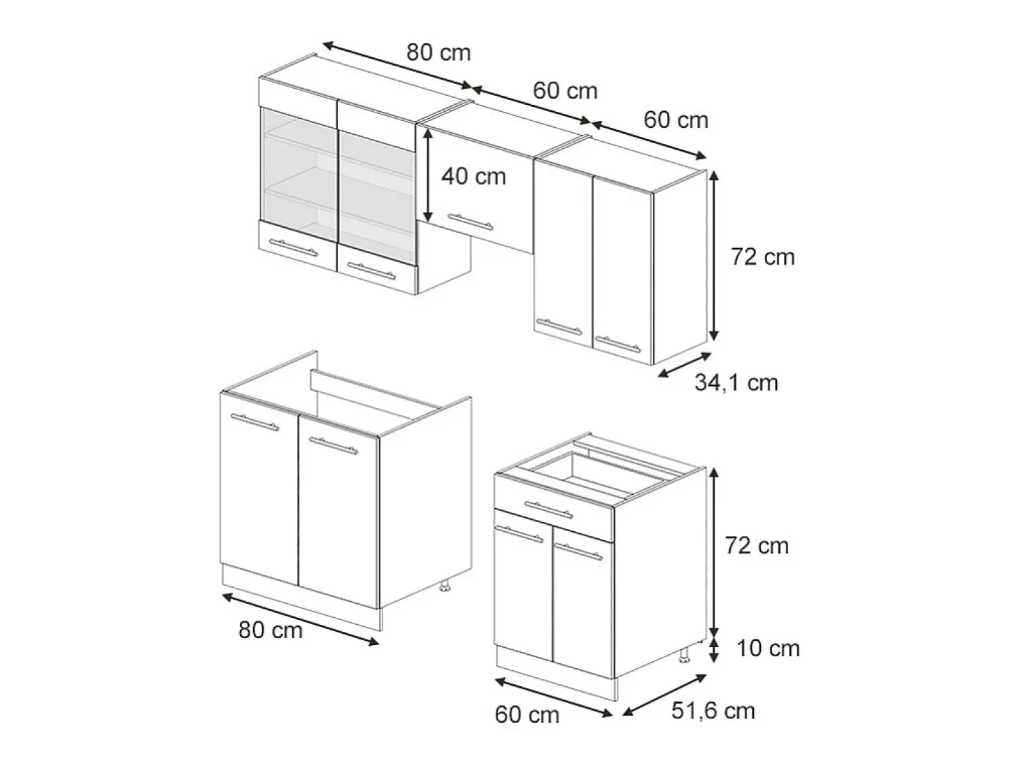 Mueble de cocina roble dorado 200x46x81.6 fame-line