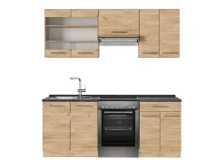 Mueble de cocina roble dorado 200x60x81.6 fame-line