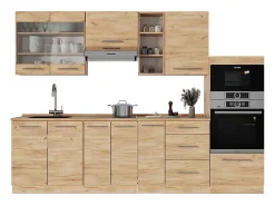 Mueble de cocina roble dorado 280x46x81.6 fame-line