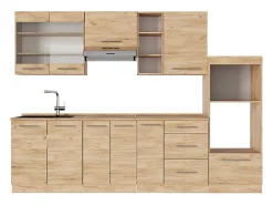 Mueble de cocina roble dorado 280x46x81.6 fame-line