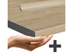 Mueble de cocina roble negro/dorado de alto brillo 300x60x81.6 r-line
