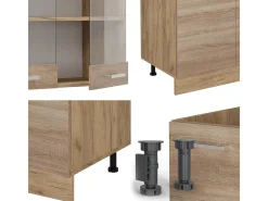 Mueble de cocina roble sonoma/goldkraft 300x46x81.6 r-line