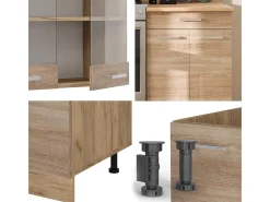 Mueble de cocina roble sonoma/goldkraft 200x60x81.6 r-line
