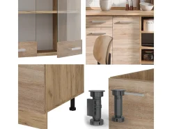 Mueble de cocina roble sonoma/goldkraft 240x46x81.6 r-line