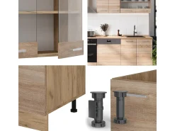 Mueble de cocina roble sonoma/goldkraft 300x46x81.6 r-line