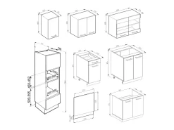 Mueble de cocina rojo/antracita 300x46x81.6 r-line