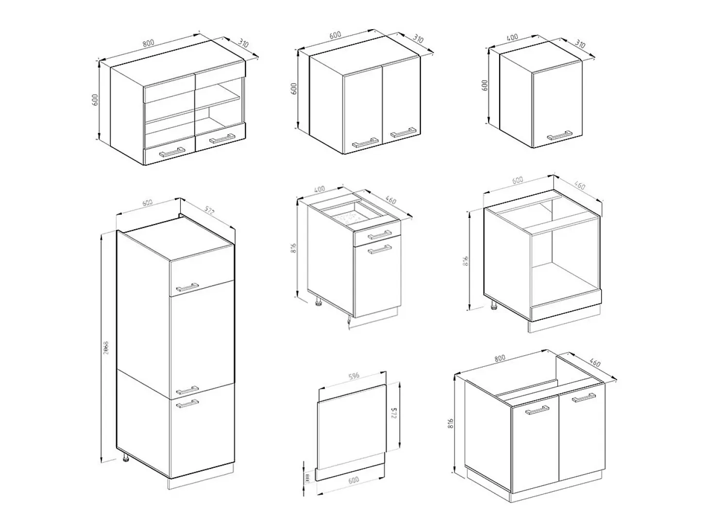 Mueble de cocina rojo/antracita 300x46x81.6 r-line