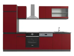 Mueble de cocina rojo/antracita 300x46x81.6 r-line