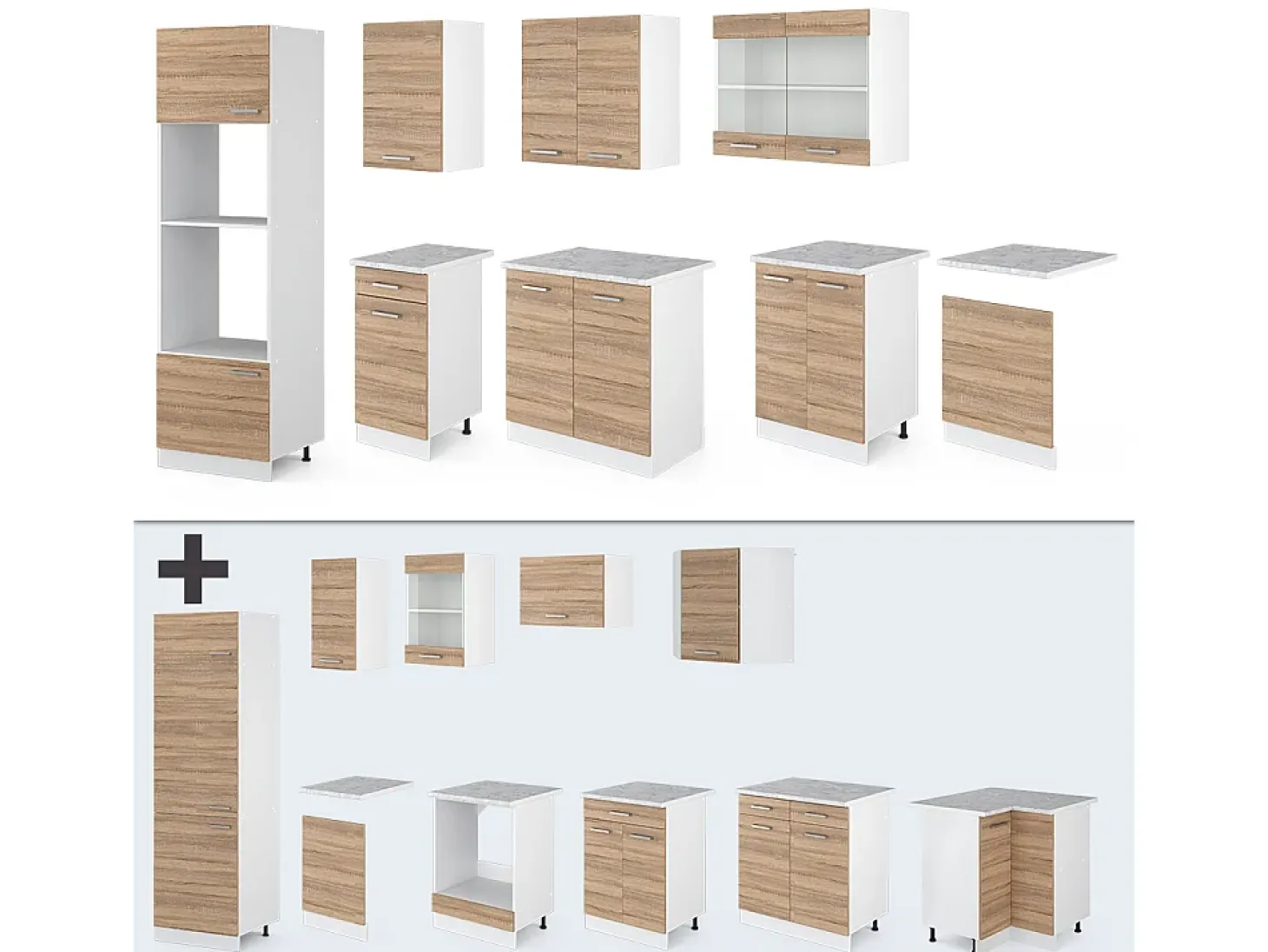 Mueble de cocina sonoma 300x46x81.6 r-line