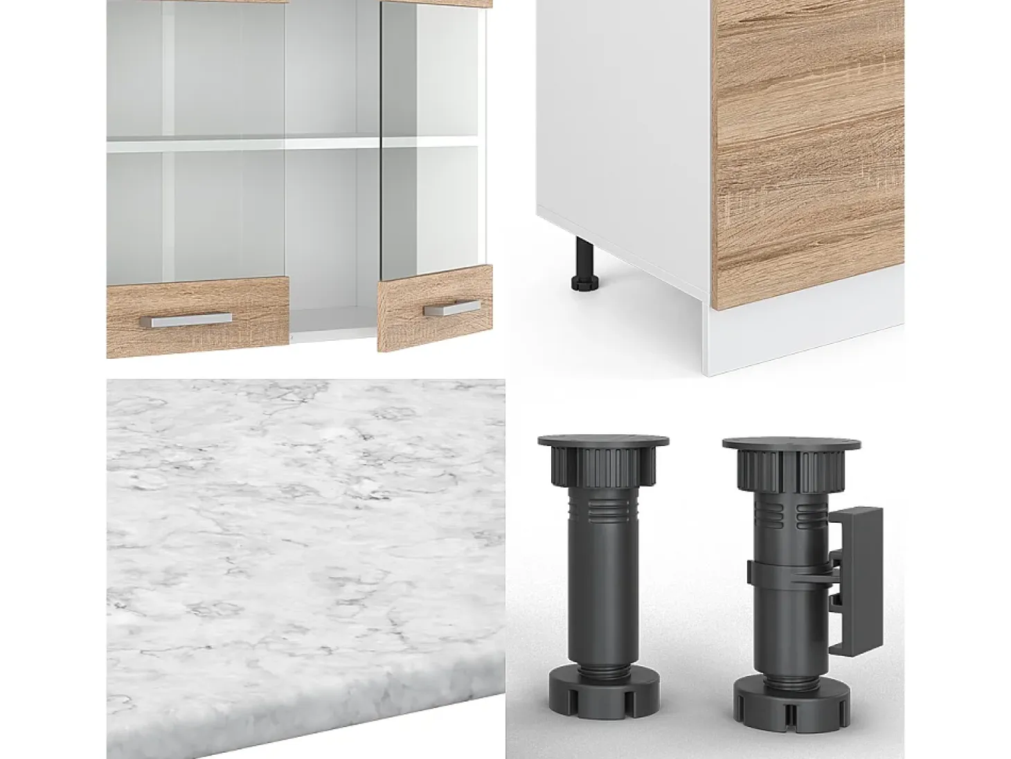 Mueble de cocina sonoma/blanco 300x60x81.6 r-line