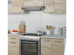 Mueble de cocina sonoma/blanco 240x60x81.6 raul