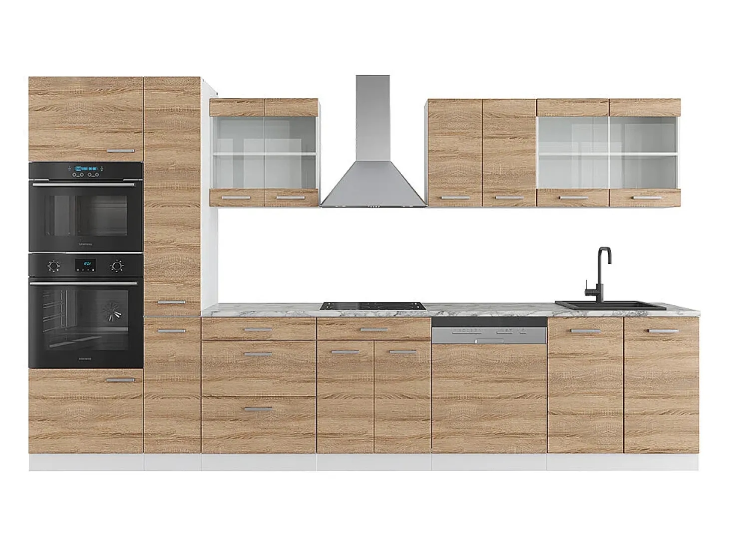 Mueble de cocina sonoma/blanco 350x46x81.6 r-line