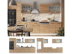 Mueble de cocina sonoma/blanco 350x46x81.6 r-line