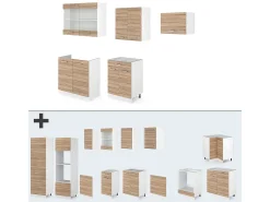 Mueble de cocina sonoma/blanco 200x60x81.6 r-line