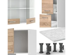 Mueble de cocina sonoma/blanco 350x60x81.6 r-line