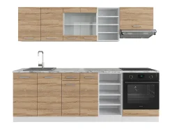 Mueble de cocina sonoma/blanco 240x60x81.6 r-line