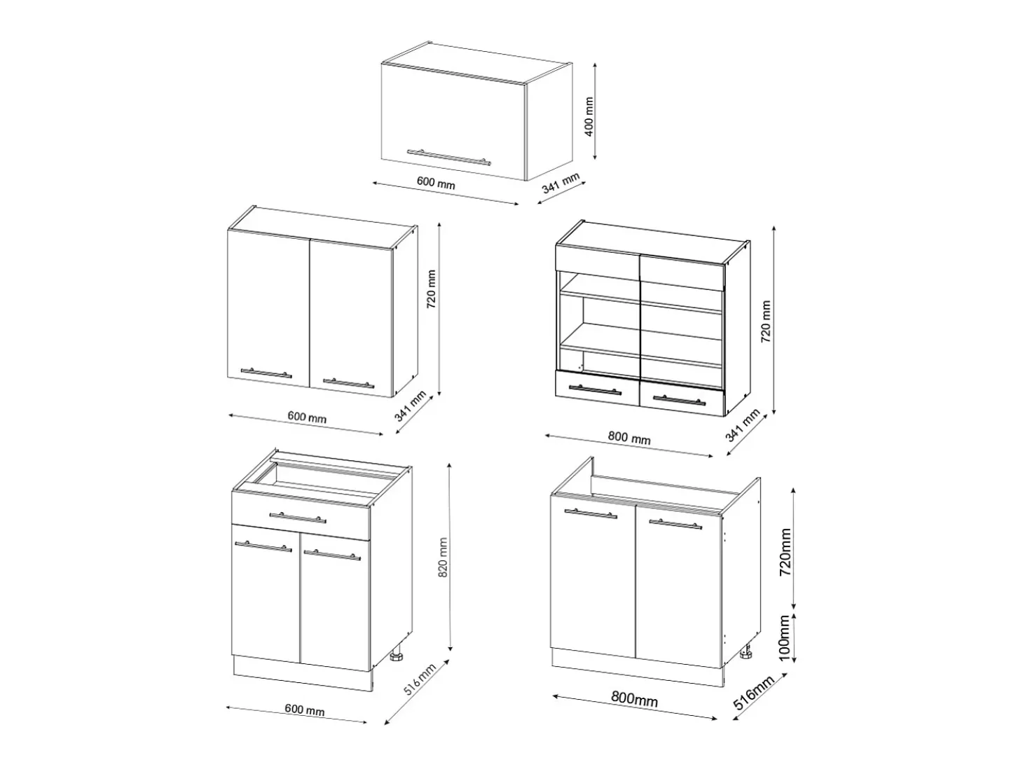 Mueble de cocina verde-dorado casa de campo/blanco 200x60x81.6 fame-line