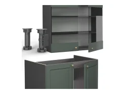 Mueble de cocina verde-dorado casa de campo/antracita 240x60x81.6 fame-line