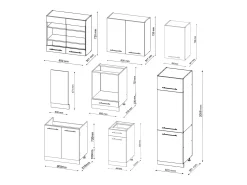Mueble de cocina verde-dorado casa de campo/antracita 300x60x81.6 fame-line