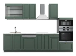 Mueble de cocina verde-dorado casa de campo/antracita 300x60x81.6 fame-line