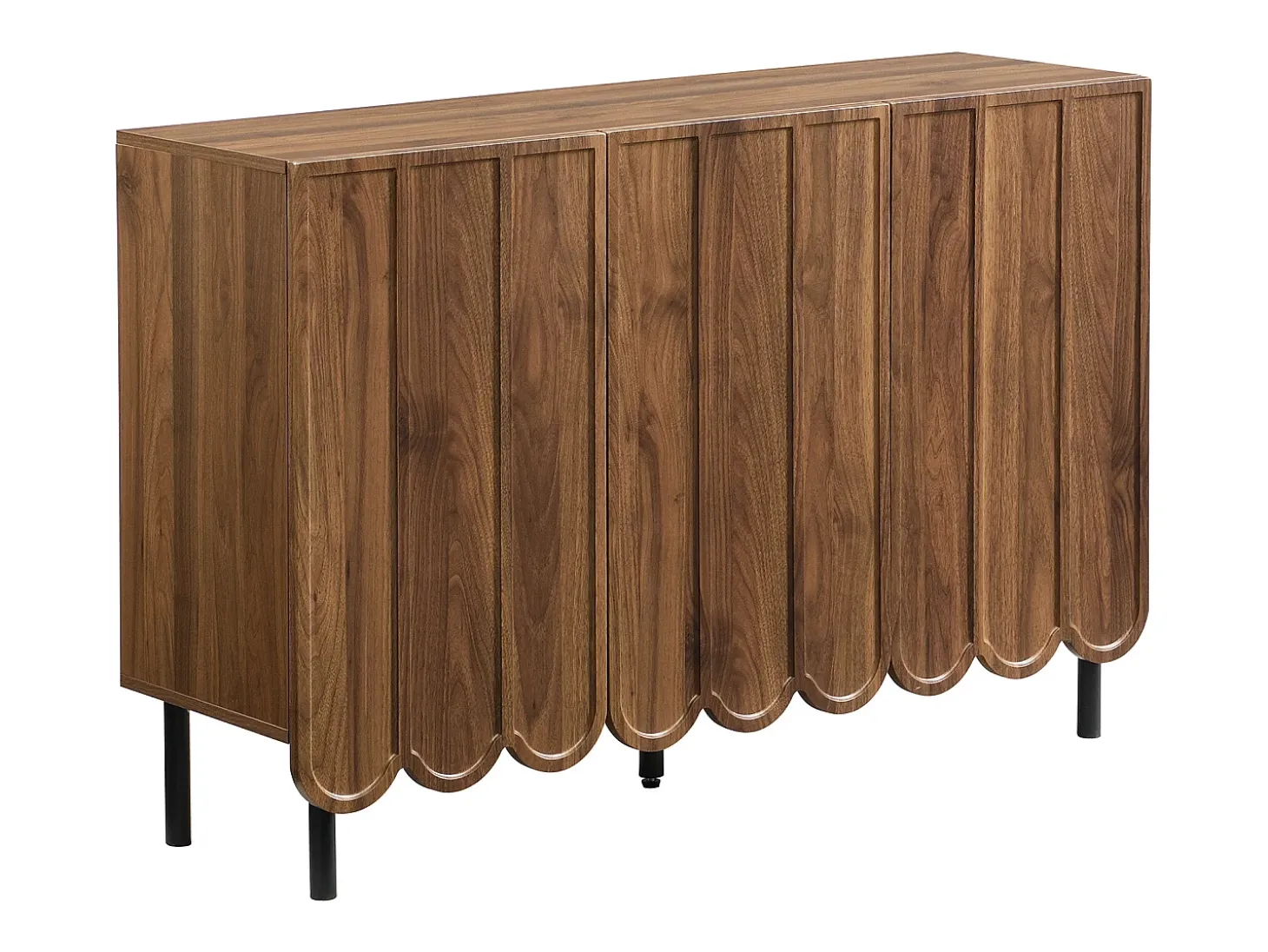 Mueble de comedor en nogal, aparador de tres puertas, multifuncional, 120x35x80 cm, nogal