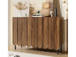 Mueble de comedor en nogal, aparador de tres puertas, multifuncional, 120x35x80 cm, nogal