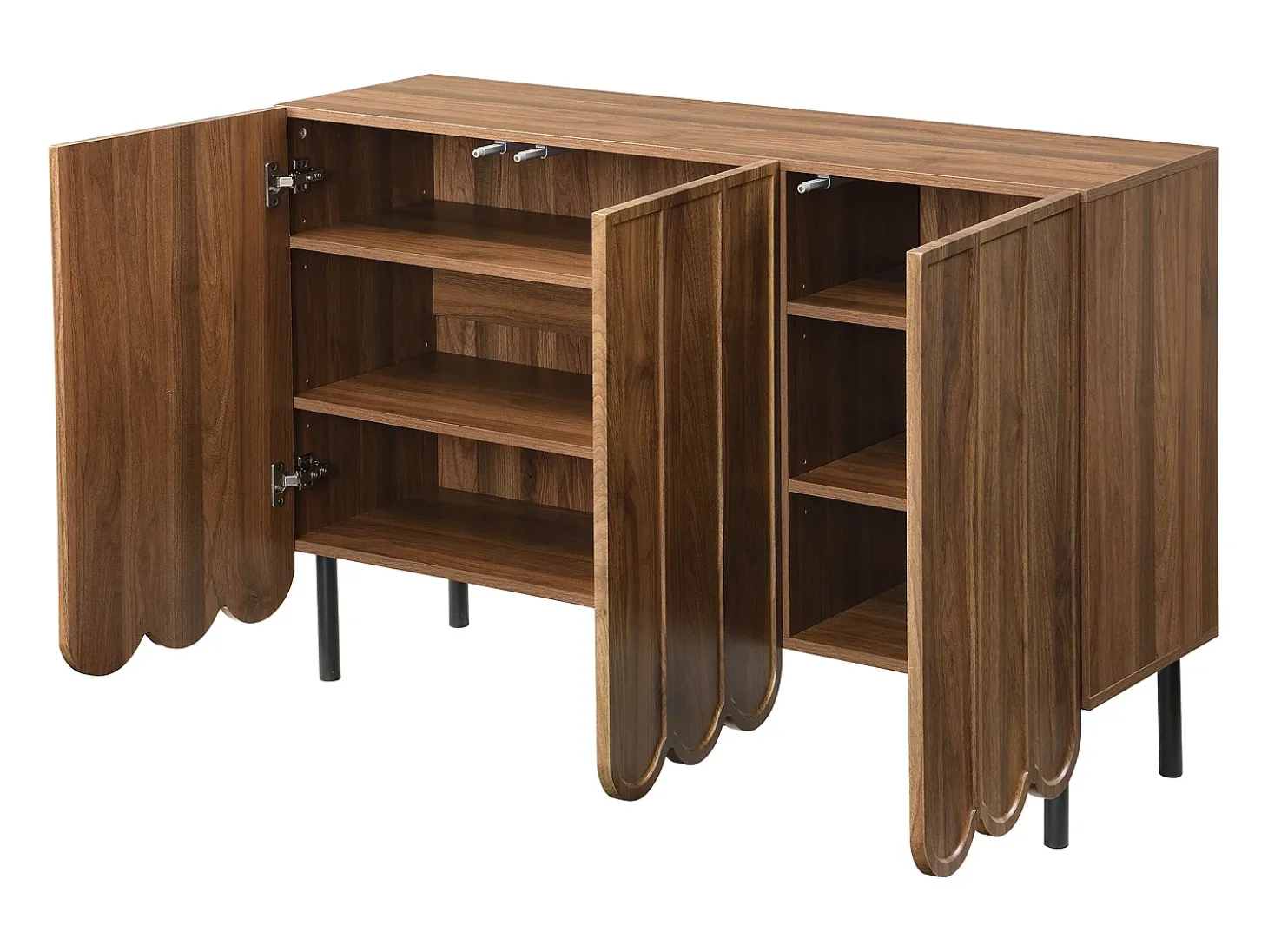 Mueble de comedor en nogal, aparador de tres puertas, multifuncional, 120x35x80 cm, nogal