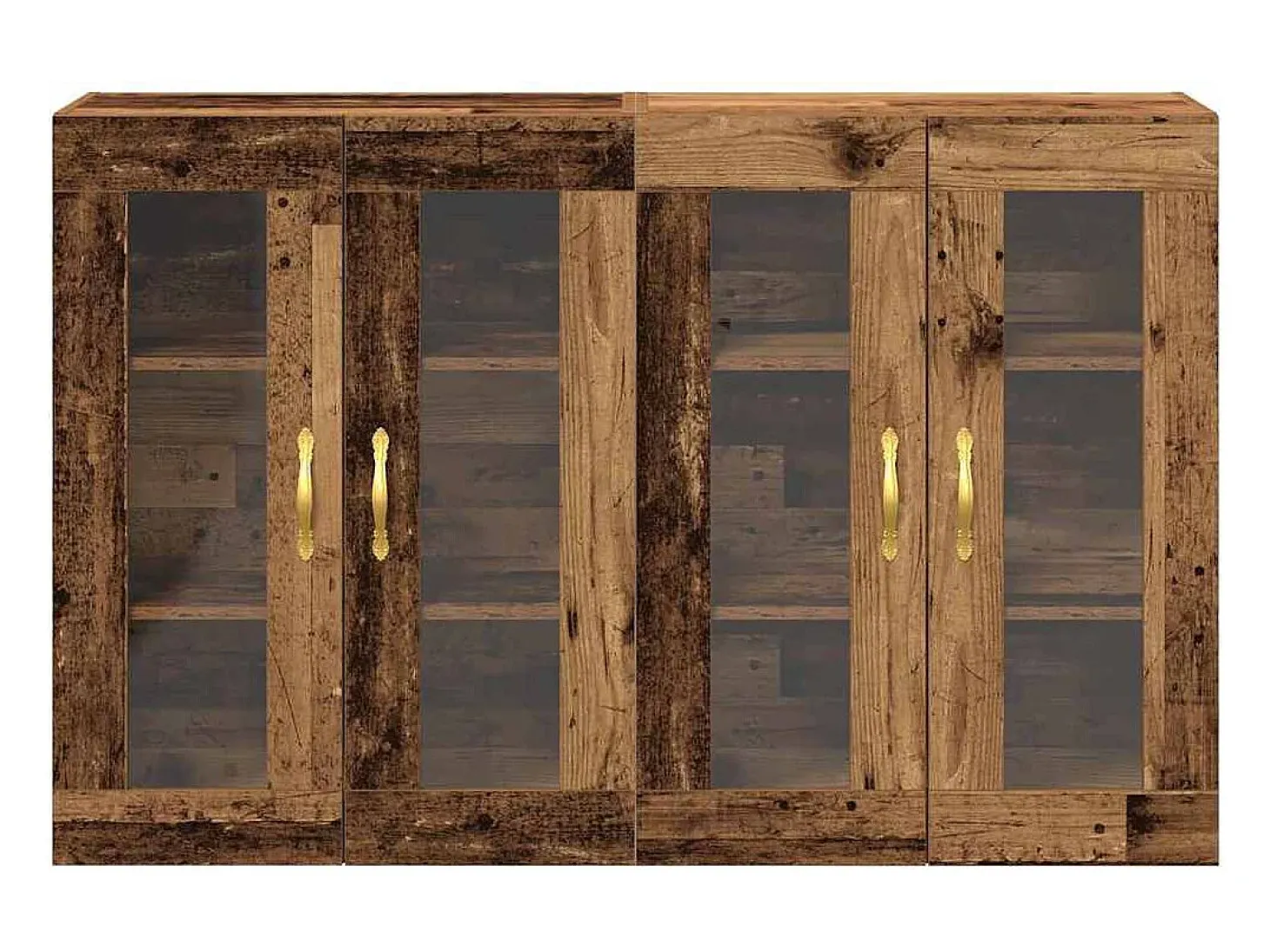Mueble de pared de 2 piezas, madera antigua, 69,5 x 34 x 90 cm