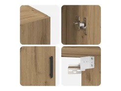 Mueble de pared de roble hecho a mano 69,5 x 34 x 90 cm