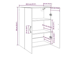 Mueble de pared Madera antigua 69,5 x 34 x 90 cm Madera de ingeniería