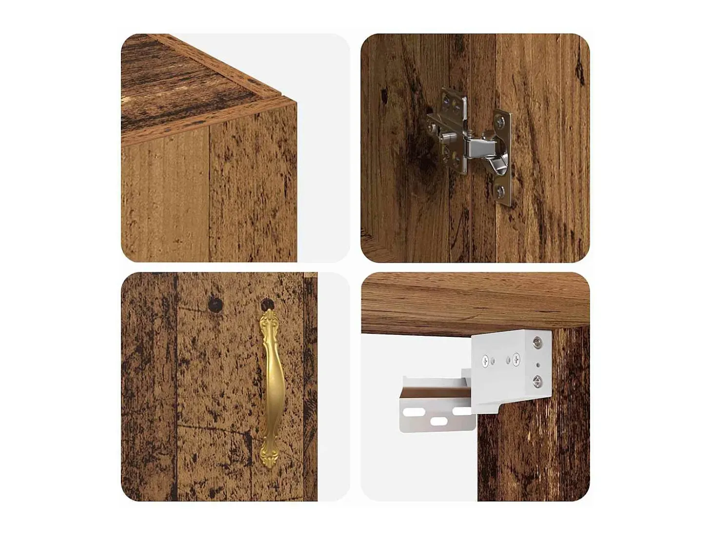 Mueble de pared Madera antigua 69,5 x 34 x 90 cm Madera de ingeniería