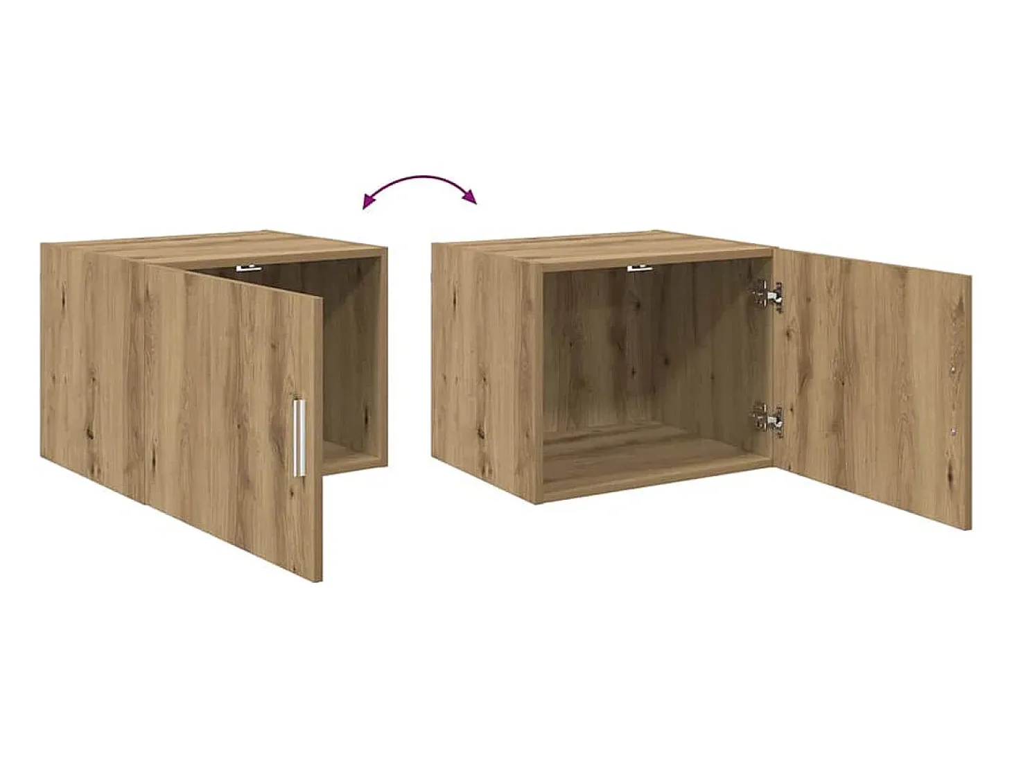 Mueble de pared Montaje a pared con puerta roble artesanal 50 x 42,5 x 40 cm